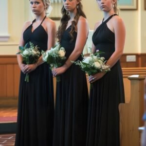 At the last minute, every one of my fiancée’s bridesmaids opted for black – and it went exactly as I had envisioned.