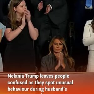 Melania Trump’s unusual conduct during her husband’s congressional speech left many people puzzled.