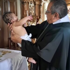 We took our baby to church for his baptism. “This is impossible,” the priest whispered as he cradled the little one in his arms-Story of the day.