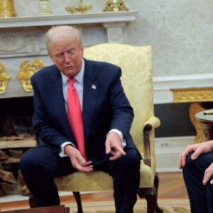 Trump Pauses Oval Office Meeting With Irish PM After Noticing Vance’s Socks